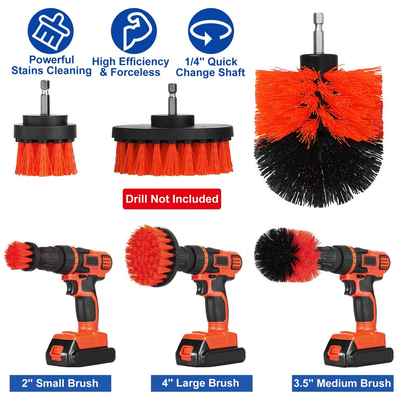 3Pcs/Set Drill Power Scrubber Cleaning Brush