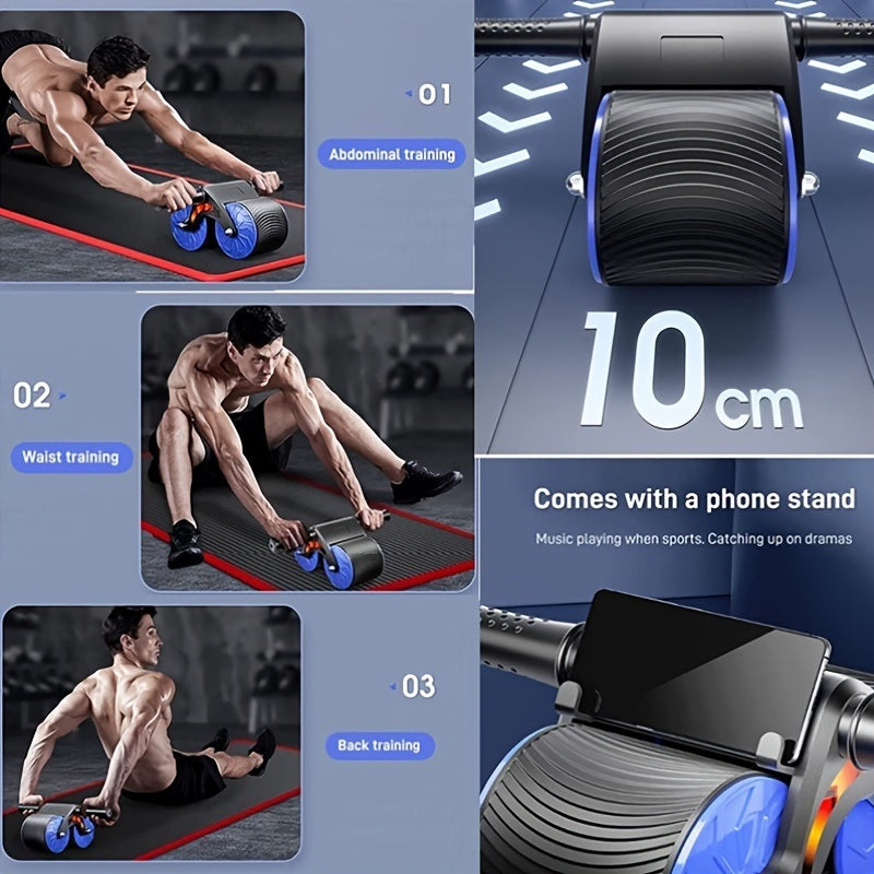 Rebound Abdominal Roller Wheel For Abdominal Exercise Fitness With Knee Mat