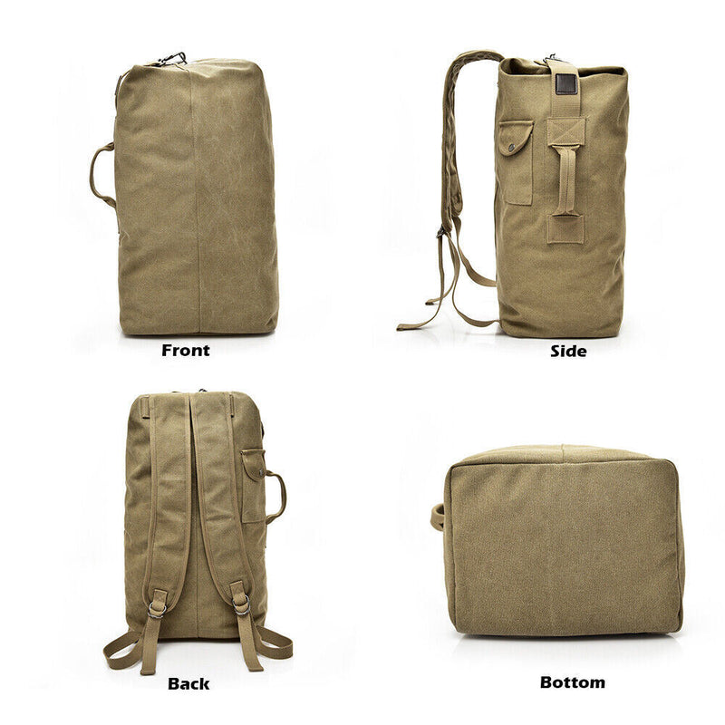 Canvas Rucksack Hiking Travel Duffle Bag