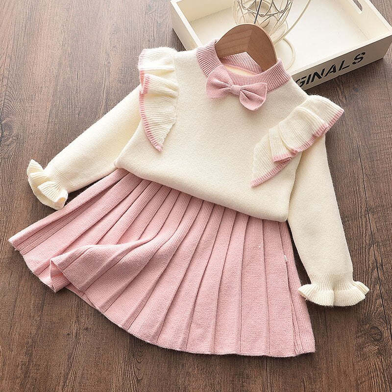 Children Dress Bow Doll Collar Clothes Coat Sweater