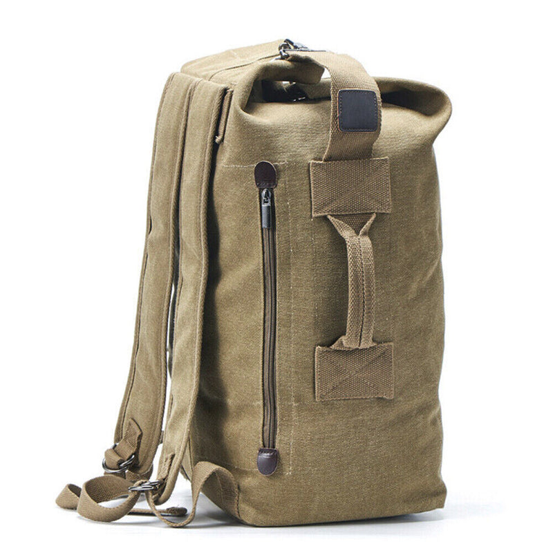 Canvas Rucksack Hiking Travel Duffle Military Bag