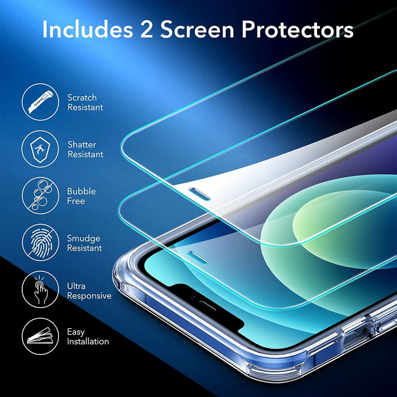 360° Hybrid Protection Compatible 2 Tempered Glass Screen Protectors