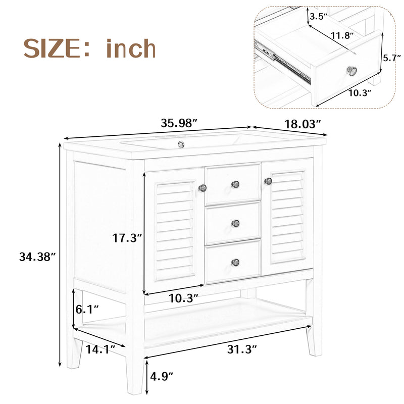 Bathroom Vanity with Ceramic Basin