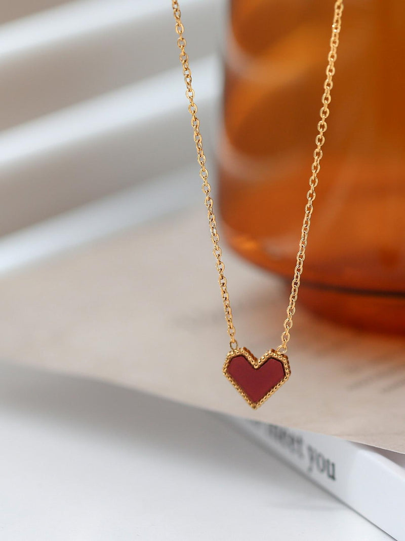 Titanium Steel Plated 18k Gold French Love Necklace