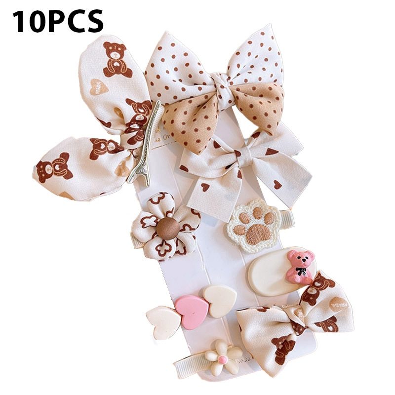 Hairpin Bowknot Knitted Flower Kids Barretees