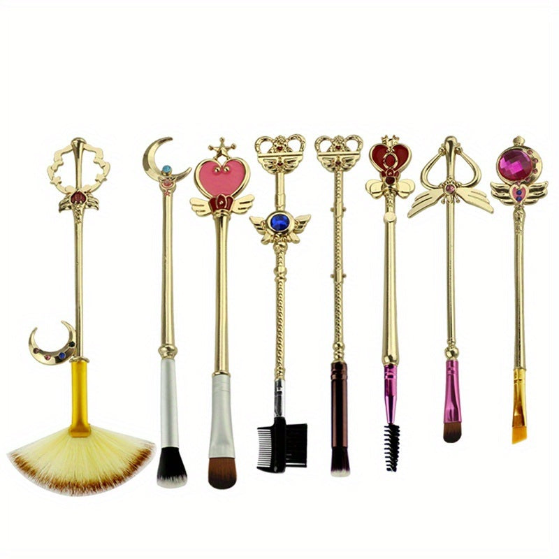 Metal Magic Wand Handle Makeup Brushes Sets