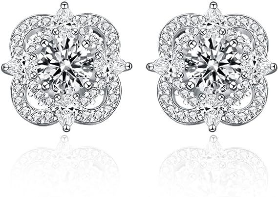 Four-leaf Clover Exquisite Chic Diamond Stud Earrings