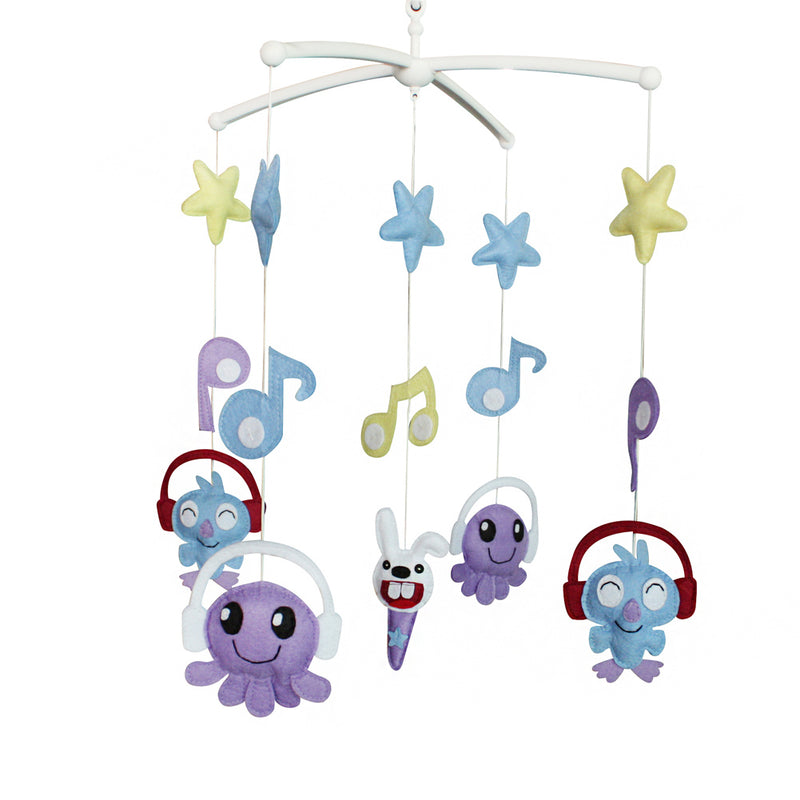 Cute Monsters Baby Crib Musical Crib Mobile Toy