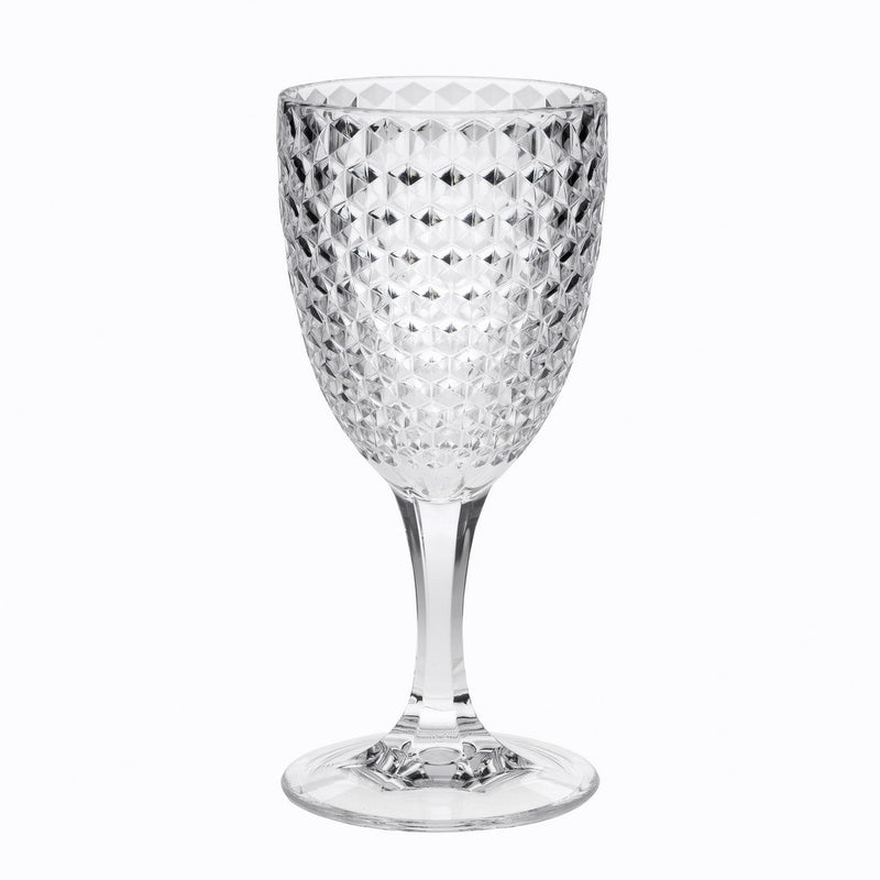 Diamond Cut Plastic Wine Glasses Set