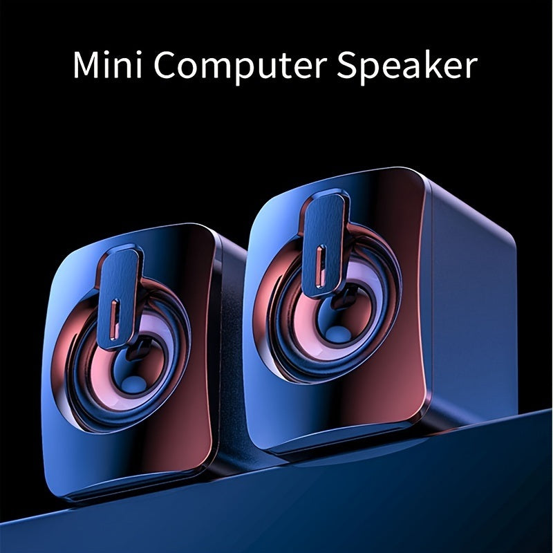 Microphone USB Cable Desktop Computer Speaker With LED Light