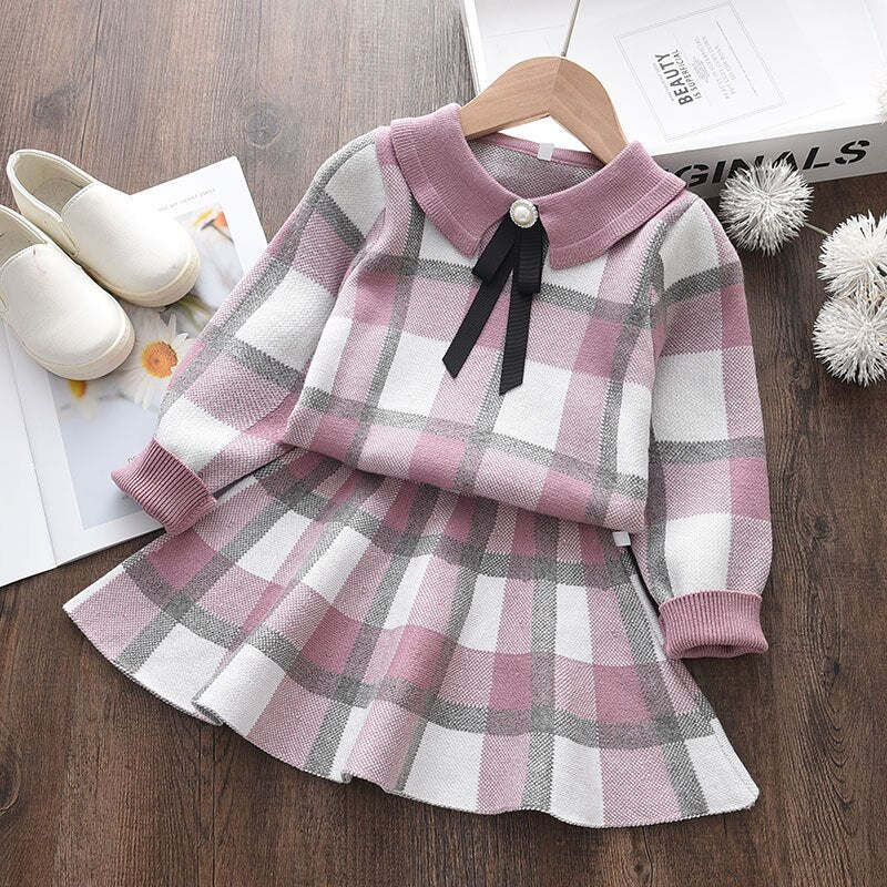 Children Dress Bow Doll Collar Clothes Coat Sweater