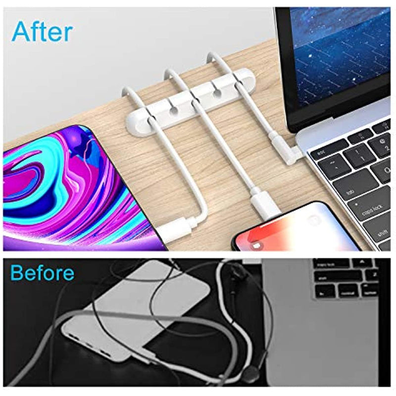 White Cable Clips Cord Organizer Cable Management