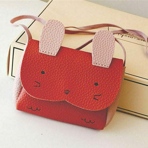 Rabbit Purses Bag Baby Kids Girls PU Leather Shoulder Bag