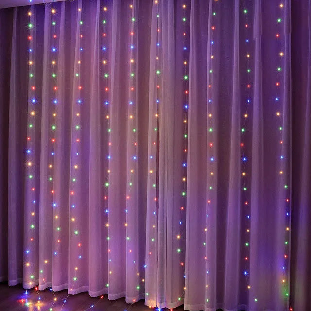 Lights Curtain Garland Merry Christmas Decorations