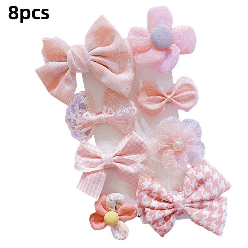 Hairpin Bowknot Knitted Flower Kids Barretees