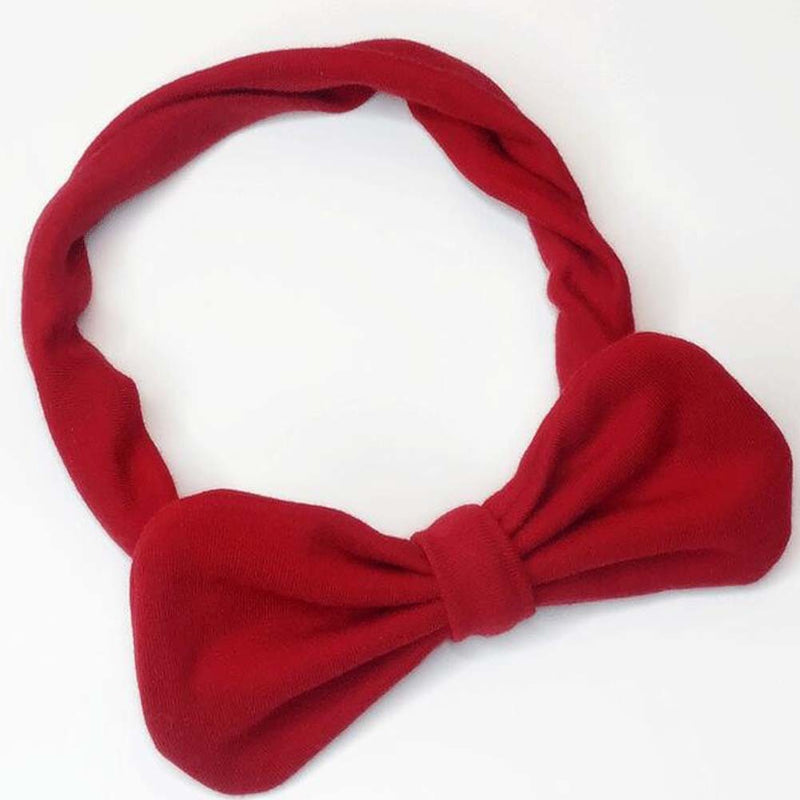 Bow Newborn Red Cotton Headband