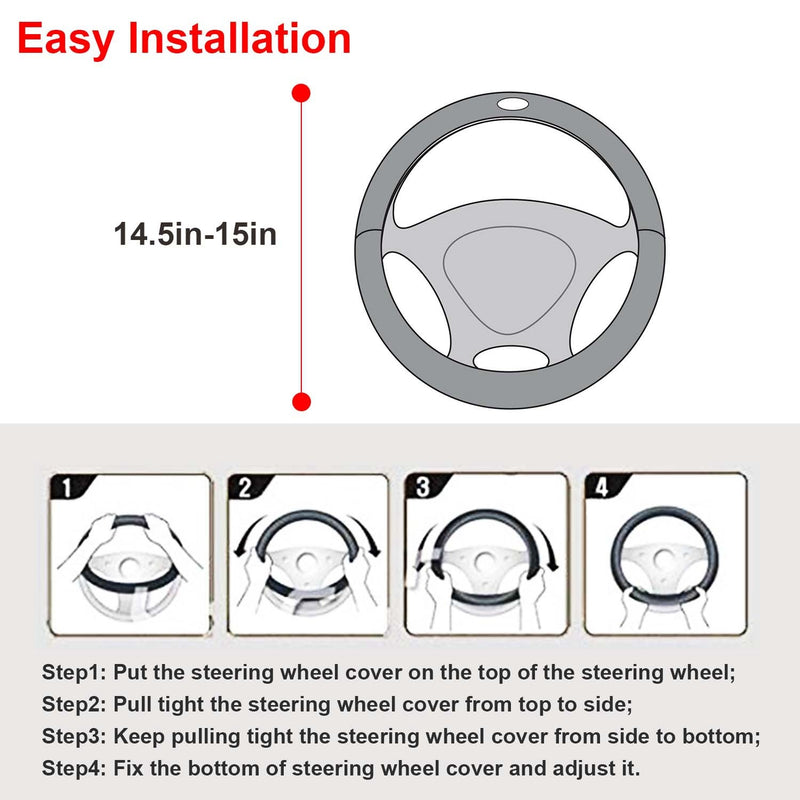 Leather Car Steering Wheel Protector