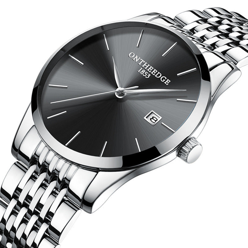 Slim Men's Stainless Steel Band Quartz Watch