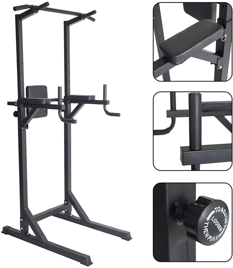 Power Tower Adjustable Multi-Function Strength Training Dip Stand Workout Station Fitness Equipment