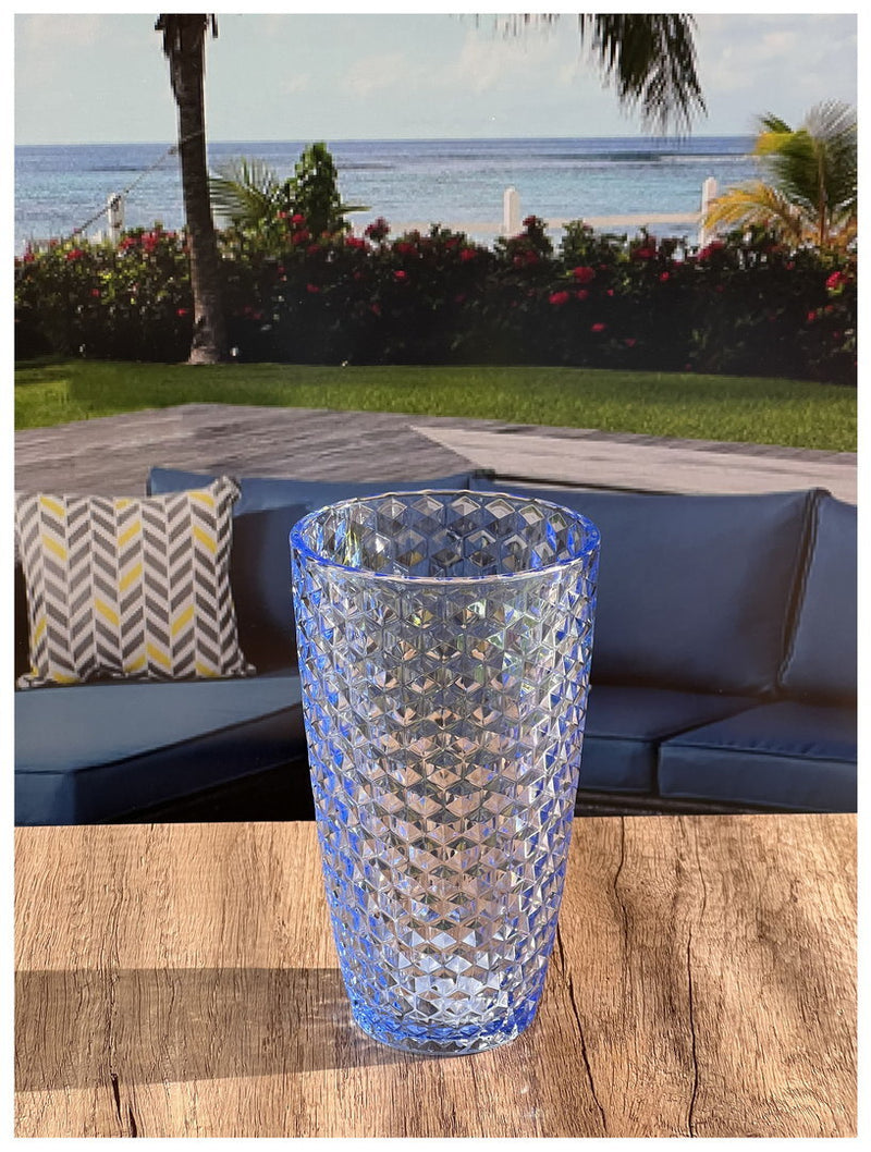 Diamond Cut Acrylic Plastic Drinking Glasses