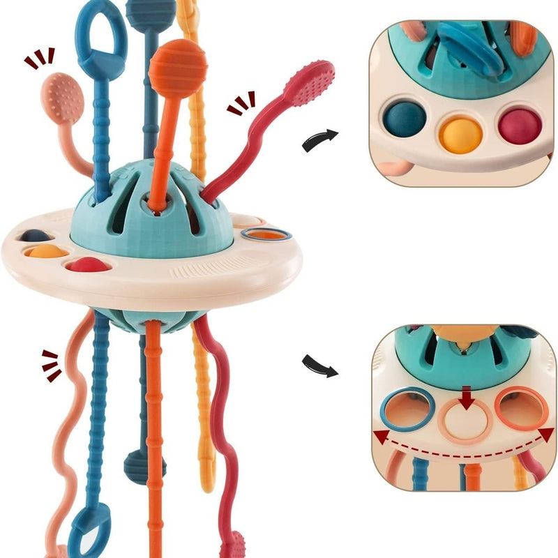 Toys For 18M+Infant Food Grade Silicone Pull String Activity Toy