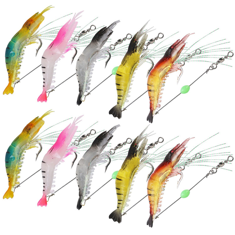 Shrimp Bait Set Silicone Soft Lifelike Shrimp Fishing Lures