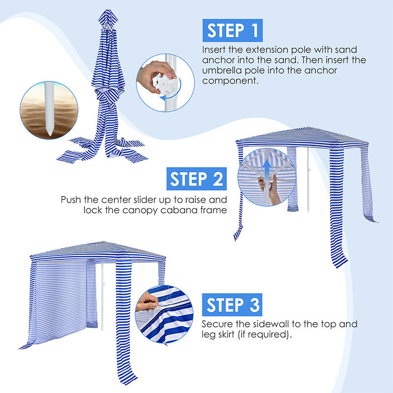 Foldable Easy-Assembly Sun-Shade Shelter Beach Canopy