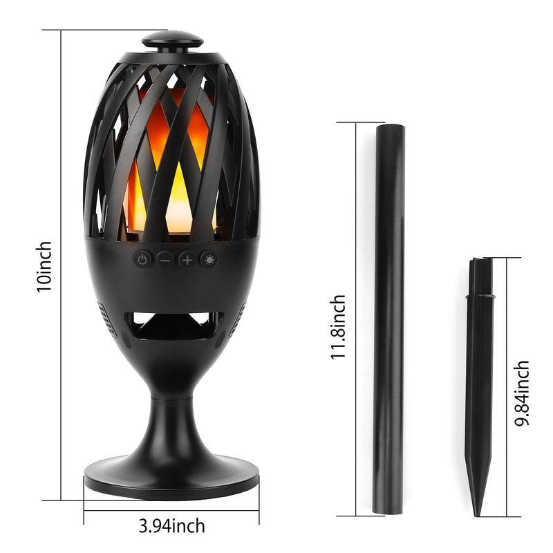 LED Flame Torch Wireless Waterproof Stereo Bass Speaker