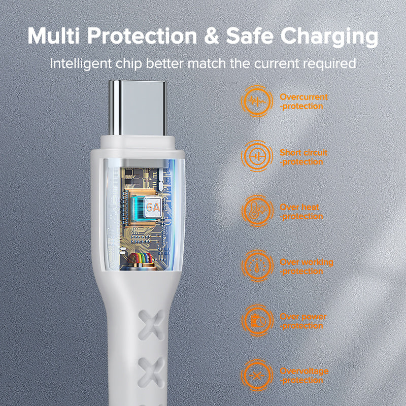 6A USB Type C Cable 66W Fast Charging