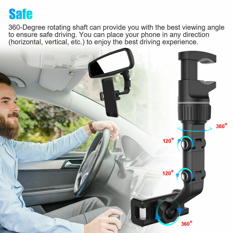 View Mirror Mount Stand GPS Cell Phone Holder