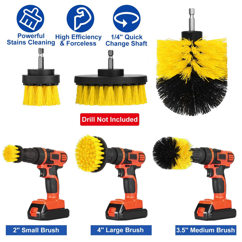 3Pcs/Set Drill Power Scrubber Cleaning Brush