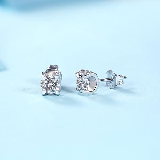 925 Silver Earrings for Women Stud Moissanite Diamond