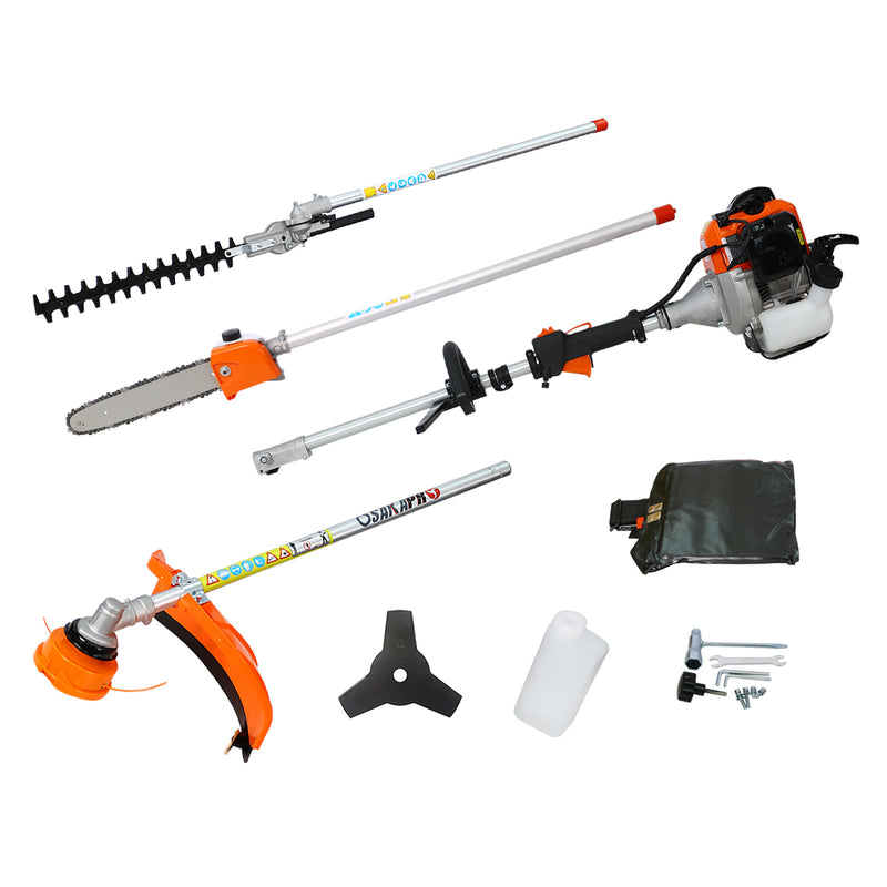 Garden Tool System with Gas Pole Saw Hedge Trimmer