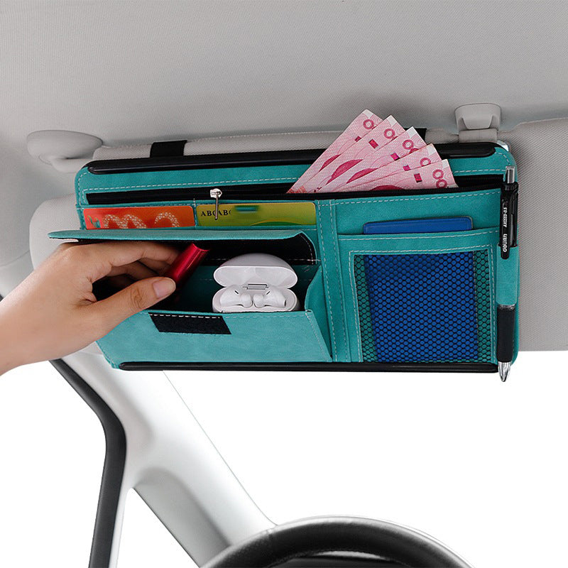 Car Sun Visor Organizer Glasses Case Storage Bag