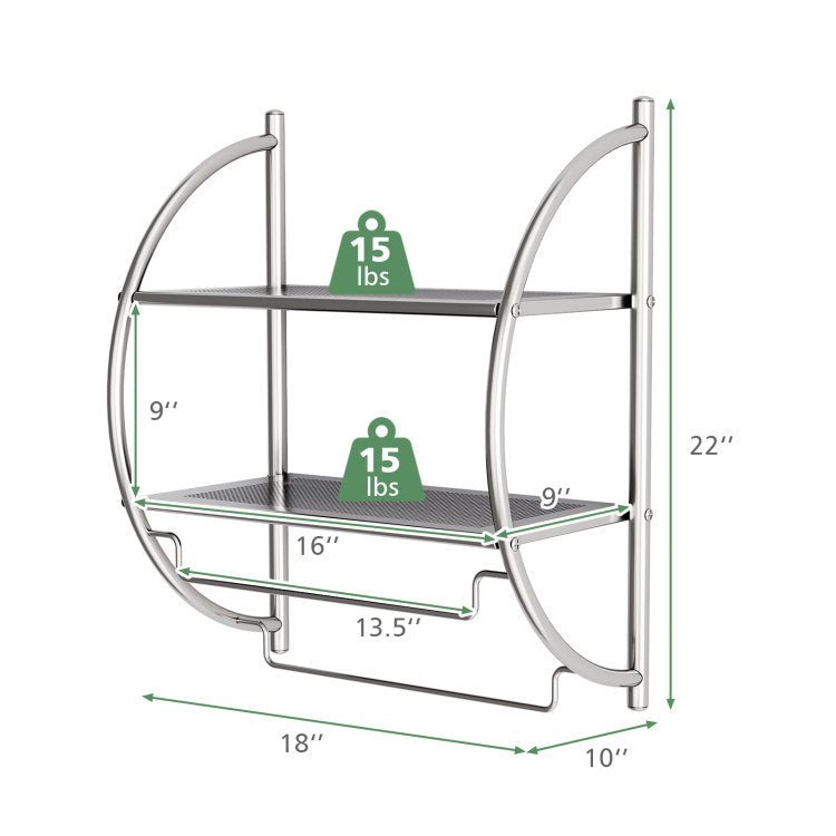 Wall Mount Shower Organizer Towel Storage Rack