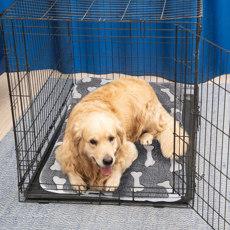 Comfortable Flannel Dog Crate Pad Reversible Cushion Carpet