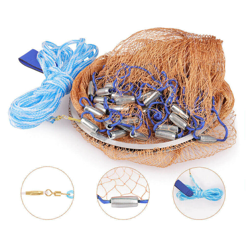 Nylon Mesh Easy To Throw Heavy Duty Fishing Net