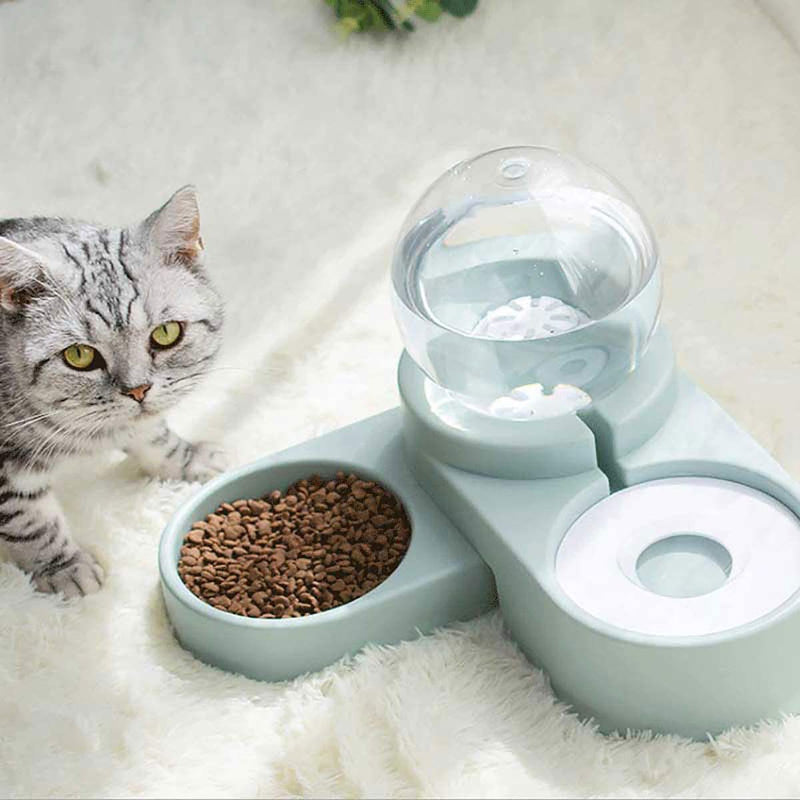 Large Pet Feeder Automatic Drinking Fountain and Food Bowl