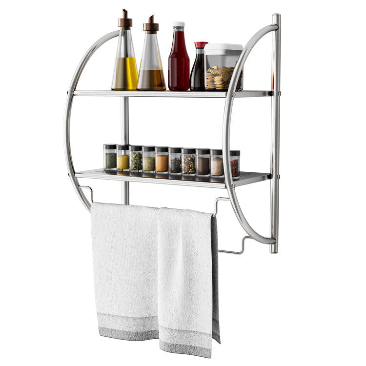 Wall Mount Shower Organizer Towel Storage Rack