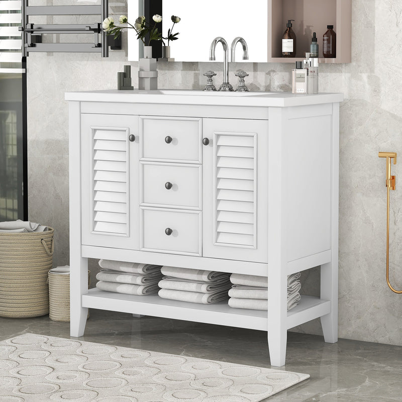 Bathroom Vanity with Ceramic Basin