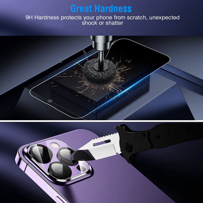 2Pcs Camera Lens Tempered Glass Screen Protector