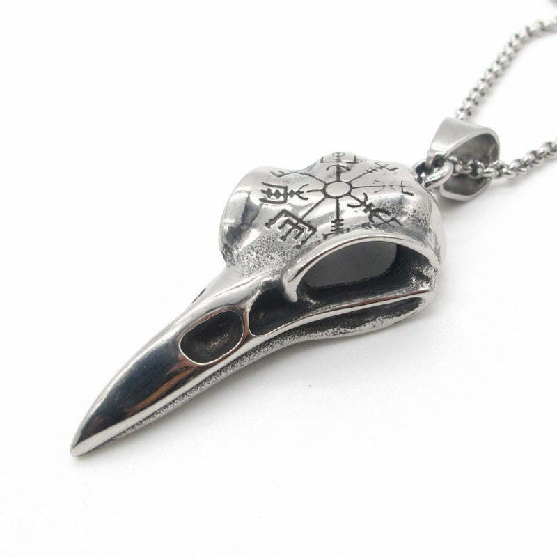 Vikings Inspired Crow Skull Pendant Necklace