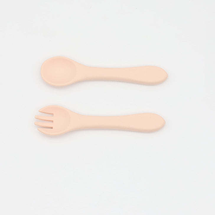 Baby Food Grade Complementary Food Training Silicone Spoon Fork Sets