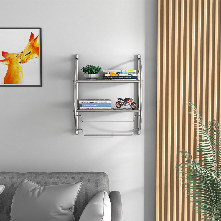 Wall Mount Shower Organizer Towel Storage Rack