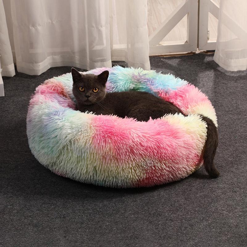 Colorful Fluffy Warm Comfortable Pet Bed