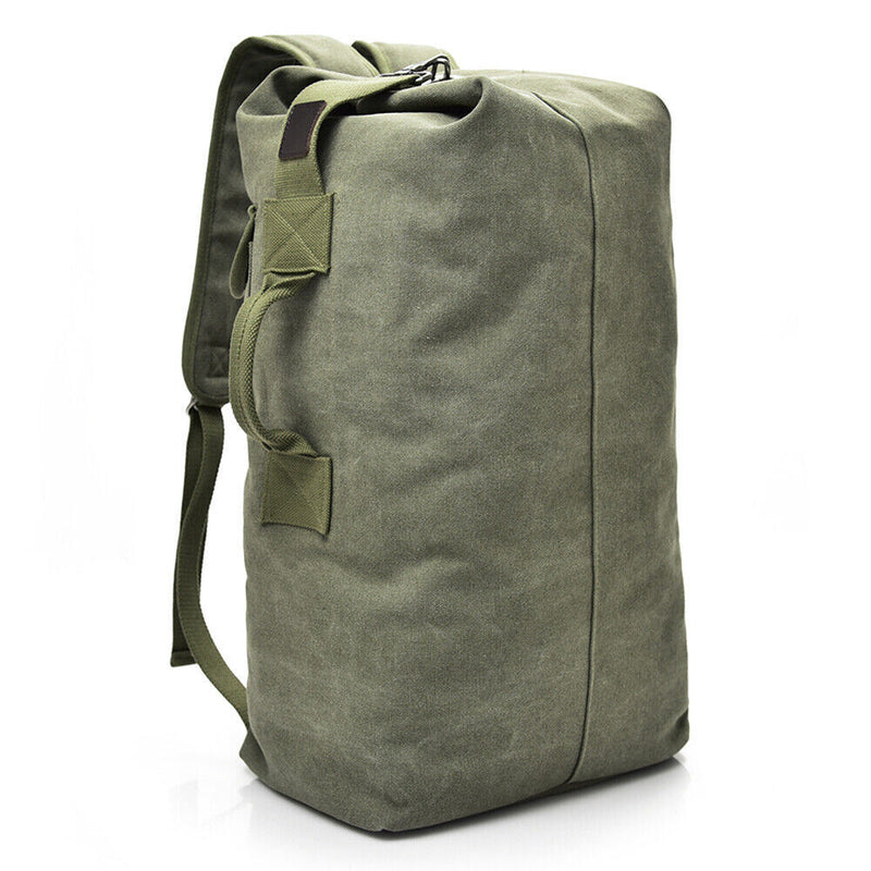 Canvas Rucksack Hiking Travel Duffle Military Bag