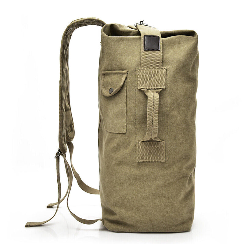 Canvas Rucksack Hiking Travel Duffle Military Bag