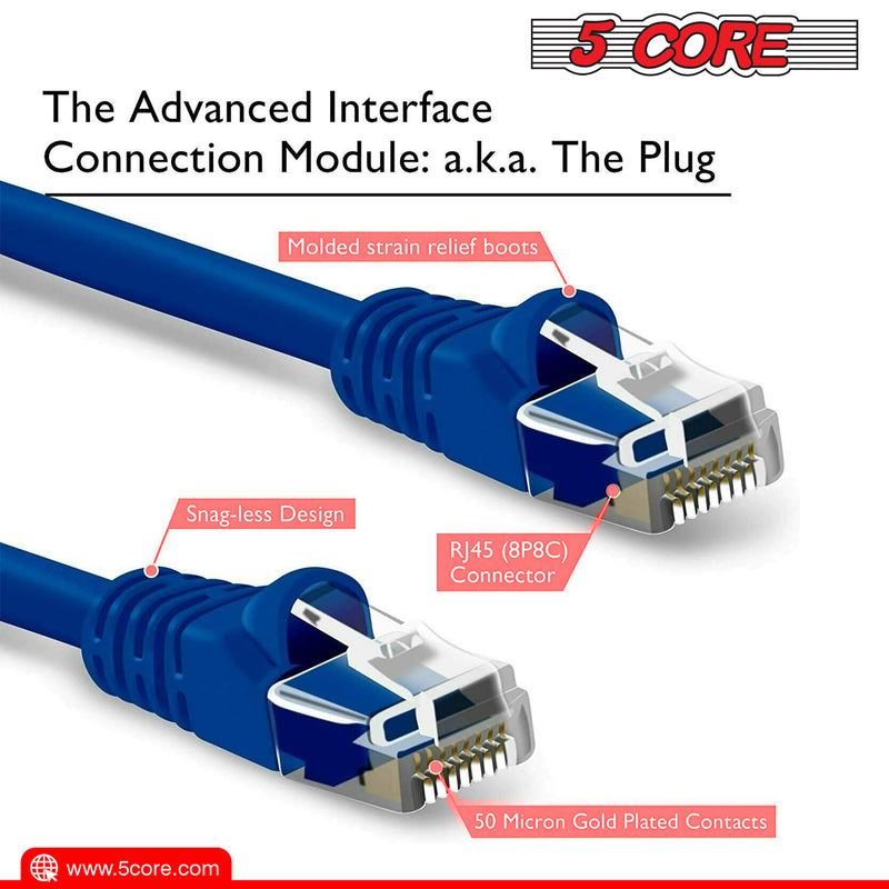 5 Core Cat 6 Ethernet Cable High Speed Internet LAN Patch Network Cables