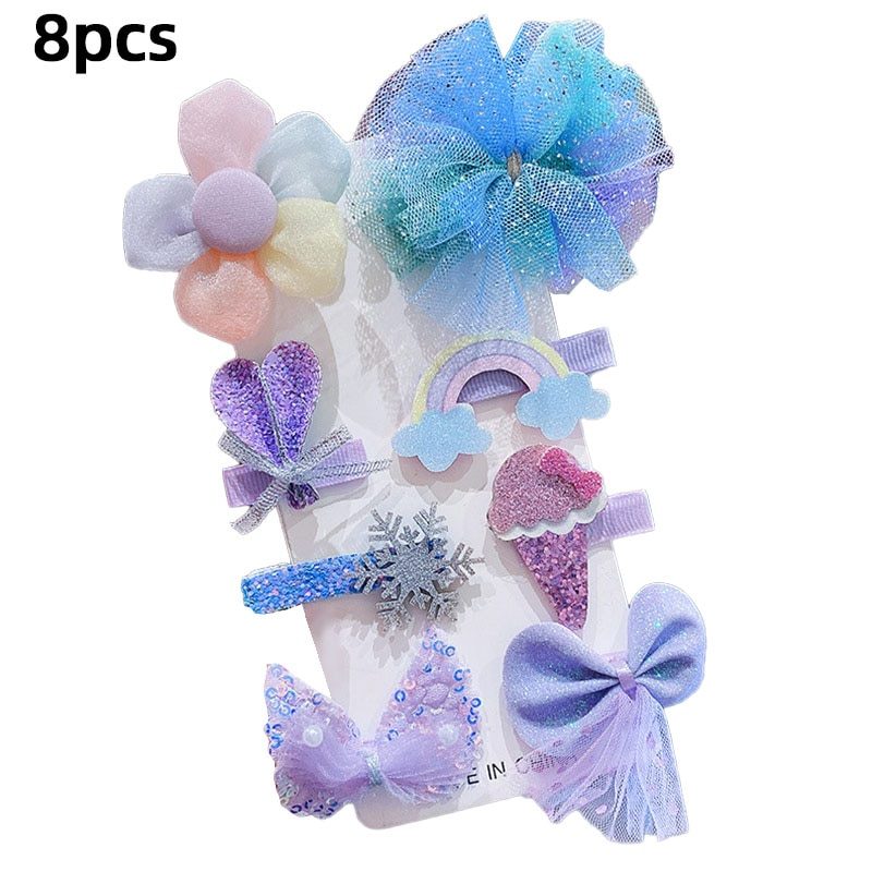 Hairpin Bowknot Knitted Flower Kids Barretees