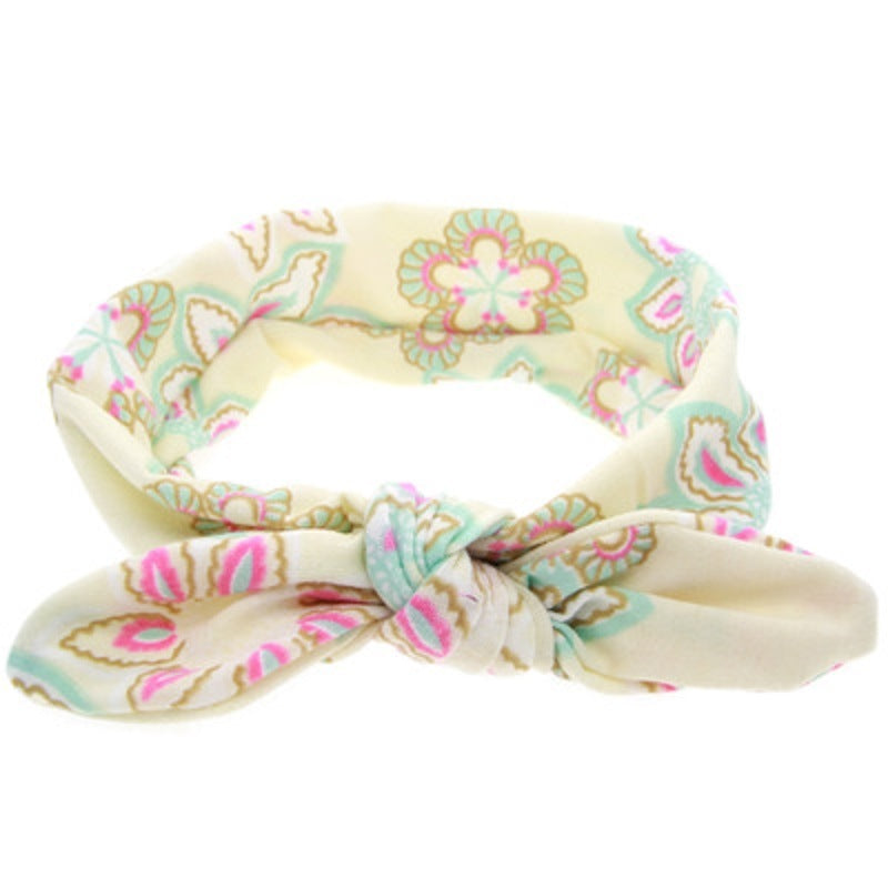 Flower Printed Elastic Head Wrap Twisted Hair